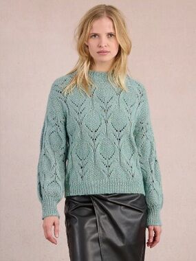 Molly Bracken Aqua Knit Sweater with Shimmer - XS